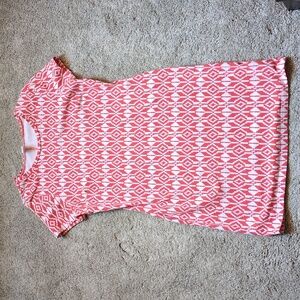 Old Navy patterned red and white sheath dress size large